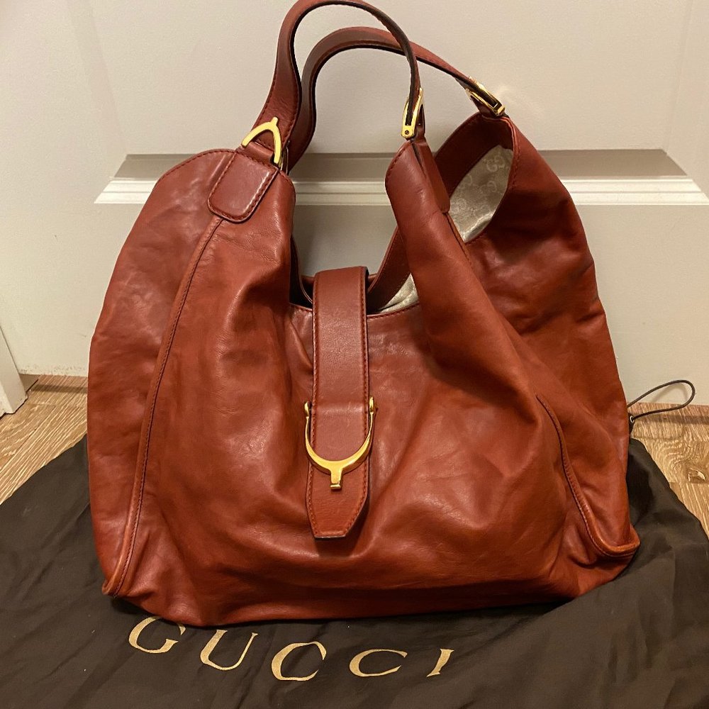 Gucci Burnt Orange/Sienna Leather Shoulder Bag